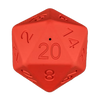 Paw-lymorph: Fire Red Barbarian Strength Treat-Dispensing D20