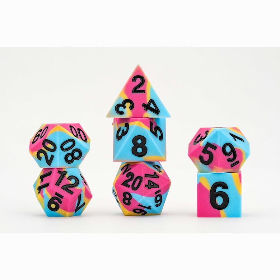 Pansexual 7 Count Polyhedral Silicon Dice Set