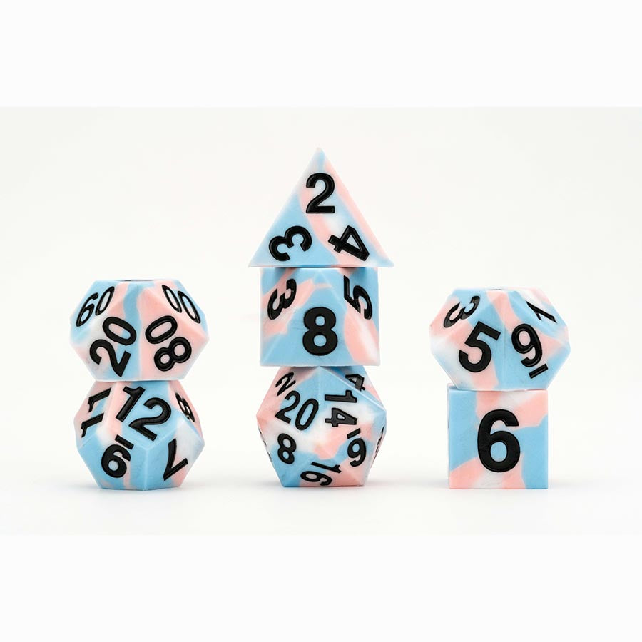 Transgender 7 Count Polyhedral Silicon Dice Set