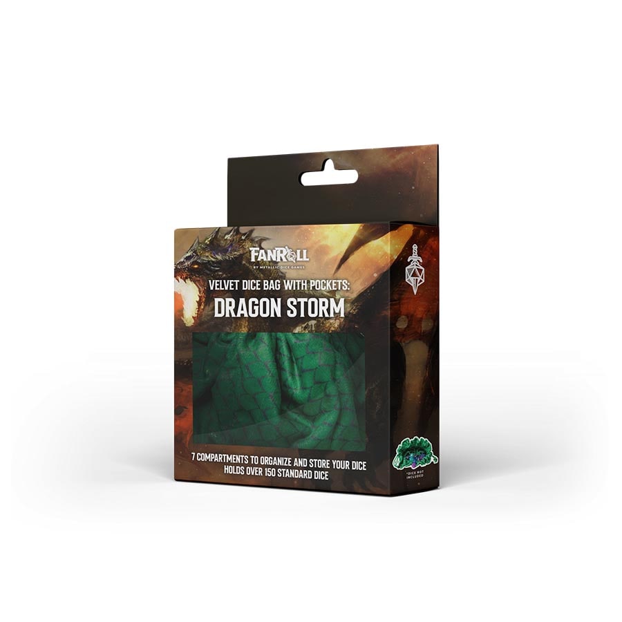 Dice Bag: Fanroll Dragon Storm Velvet Green