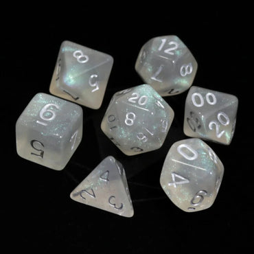 Glacial Moonstone with Silver - 7pc RPG Set