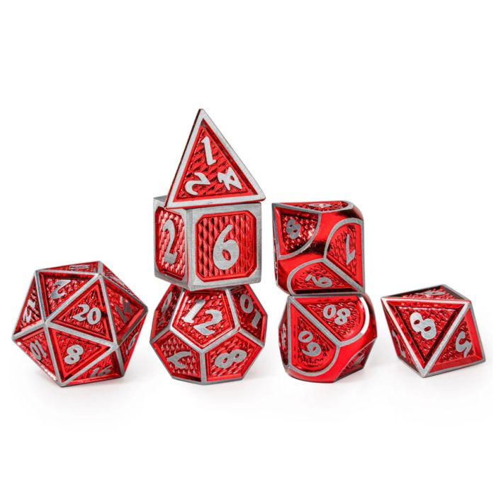 7-Set Behemoth Solid Metal: Brushed Red w/ Silver