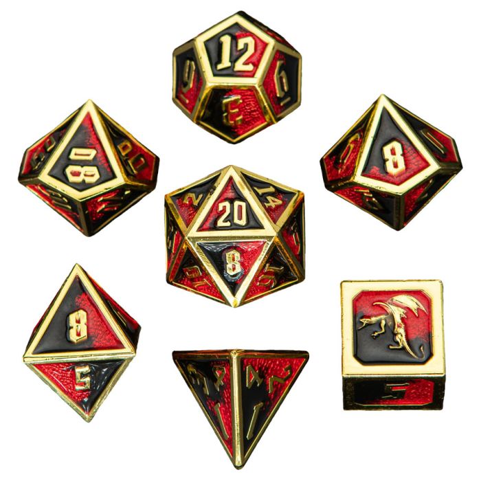 7-Set Draconis Solid Metal: Red/Black w/ Gold