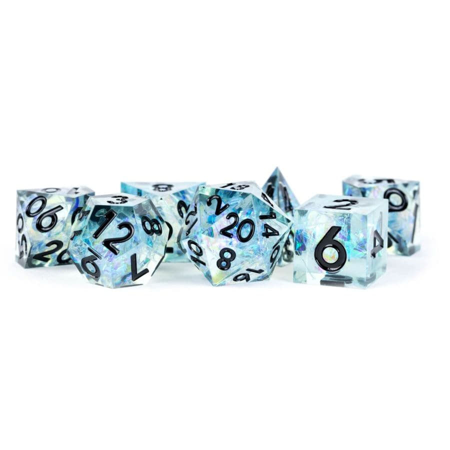 Hand Crafted Sharp Edge Dice: Captured Frost