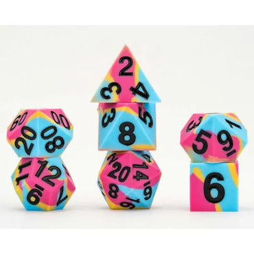 Pride Pansexual 7 Count Polyhedral Silicon Dice Set