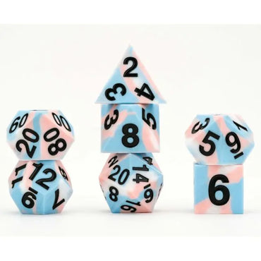 Pride Transgender 7 Count Polyhedral Silicon Dice Set