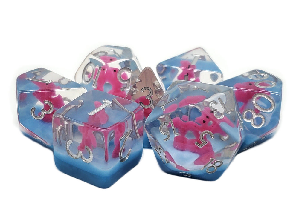 Animal Kingdom - Pterodactyl (Pink w/ Blue) 7pc RPG Set