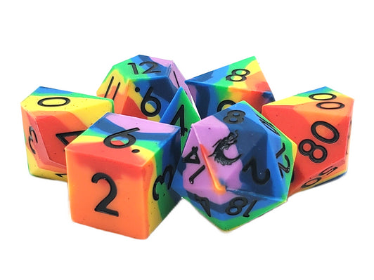 Silicone Dice - Rainbow 7pc RPG Set