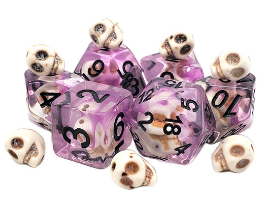 Infused Dice - Skull (Purple) 7pc RPG Set