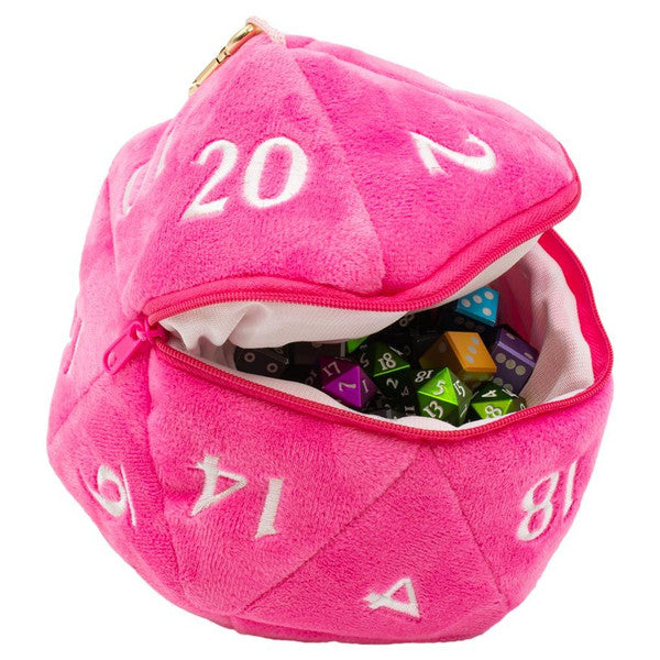 Plush D20 Dice Bag: Pink