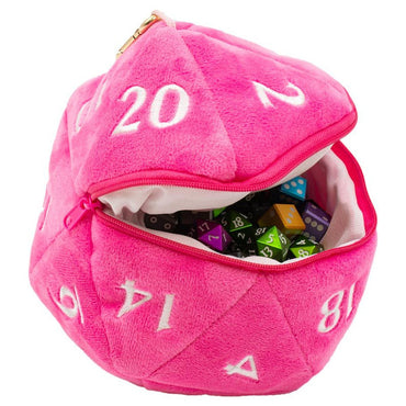 Plush D20 Dice Bag: Pink