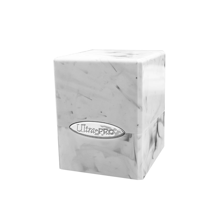 Satin Cube - Marble White and Black