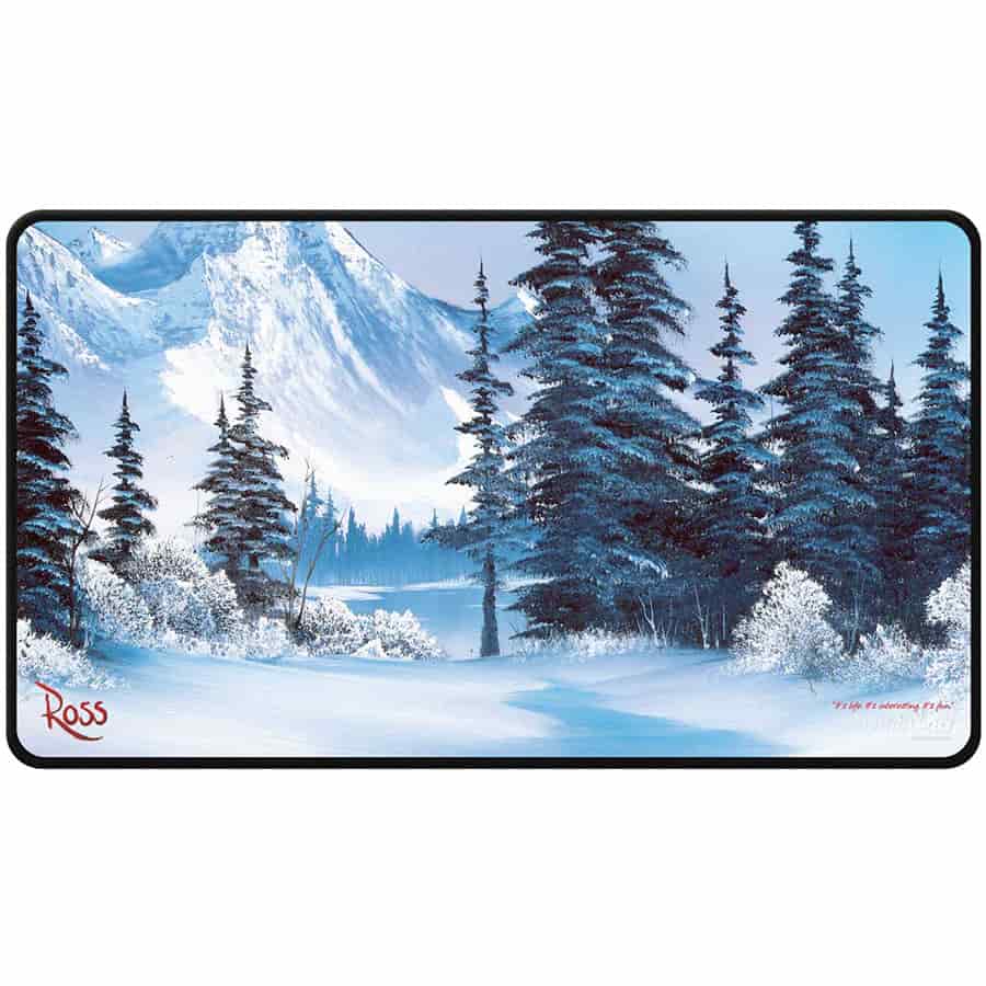 Playmat: Bob Ross Winter Paradise Stitched Edge