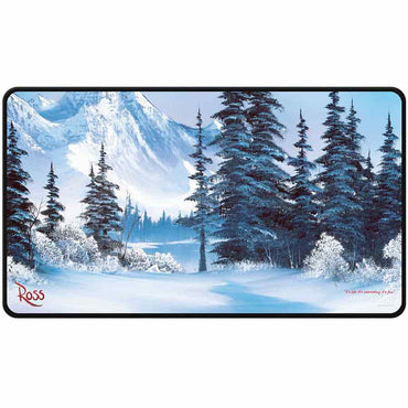 Playmat: Bob Ross Winter Paradise Stitched Edge