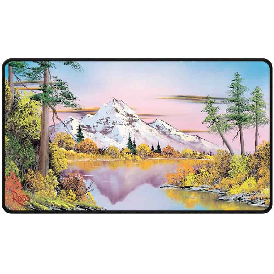Playmat: Bob Ross's Mighty Mountain Lake Stitched Edge