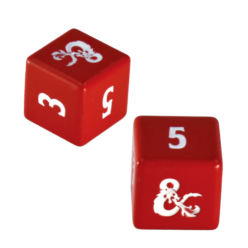 D&D Heavy Metal D6 Dice Set Red & White (4ct)