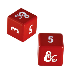 D&D Heavy Metal D6 Dice Set Red & White (4ct)