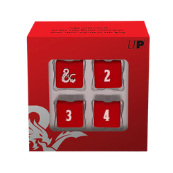 D&D Heavy Metal D6 Dice Set Red & White (4ct)
