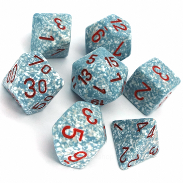 CHX 25300 Speckled Blue/White Air 7 Count Polyhedral Dice Set