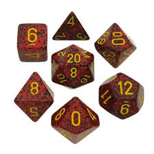 CHX 25323 Speckled Red Mercury 7 Count Polyhedral Dice Set