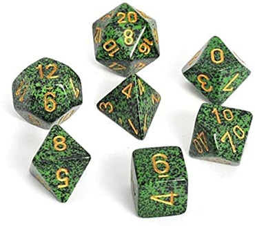 CHX 25335 Green/Golden Speckled Recon 7 Count Polyhedral Dice Set