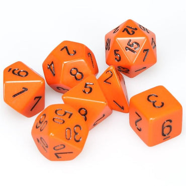 CHX 25403 Orange/Black Opaque 7 Count Polyhedral Dice Set