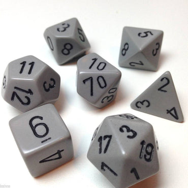 CHX 25410 Opaque Grey/Black 7 Count Polyhedral Dice Set