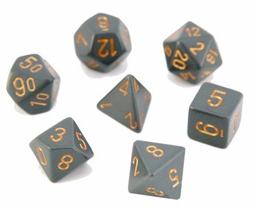 CHX 25420 Opaque Grey/Copper 7 Count Polyhedral Dice Set