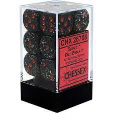 CHX 25708 Space Speckled 12 Count 16mm D6 Dice Set