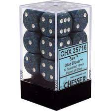 CHX 25716 Sea Speckled 12 Count 16mm D6 Dice Set