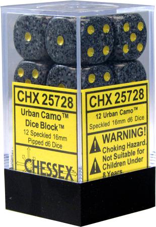 CHX 25728 Urban Camo Grey 12 Count 16mm D6 Dice Set