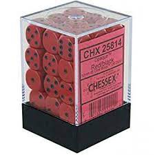 CHX 25814 Red/Black Opaque 36 Count 12mm D6 Dice Set