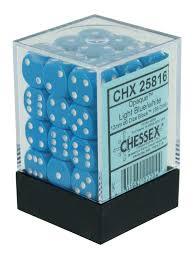 CHX 25816 Light Blue/White Opaque 36 Count 12mm D6 Dice Set