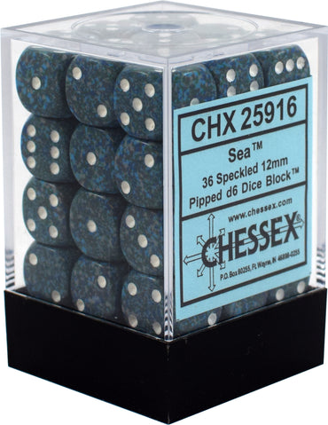 CHX 25916 Sea Speckled 36 Count 12mm D6 Dice Set