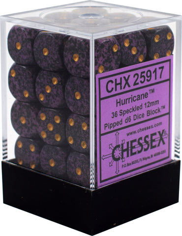 CHX 25917 Speckled Purple Hurricane 36 Count 12mm D6 Dice Set