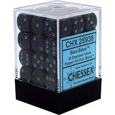 CHX 25938 Blue Stars Speckled 36 Count 12mm D6 Dice Set