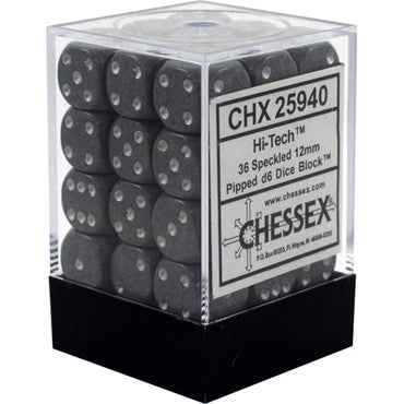 CHX 25940 Gray Speckled Hi-Tech 36 Count 12mm D6 Dice Set