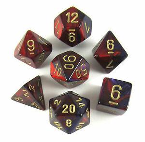 CHX 26426 Purple/Red With Gold Gemini 7 Count Polyhedral Dice Set