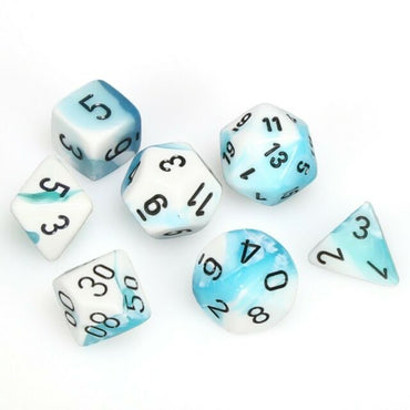 CHX 26444 Teal/White With Black Gemini 7 Count Polyhedral Dice Set