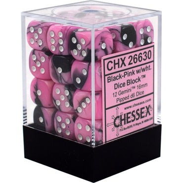 CHX 26830 Black-Pink/White Gemini 36 Count 12mm D6 Dice Set