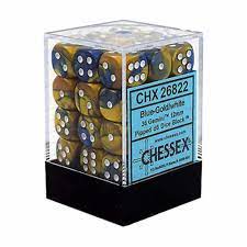 CHX 26822 Blue-Gold/White Gemini 36 Count 12mm D6 Dice Set