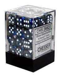 CHX 26823 Blue-Steel/White Gemini 36 Count 12mm D6 Dice Set