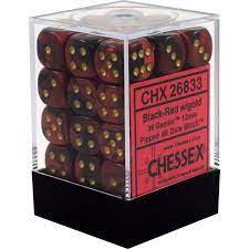CHX 26833 Black-Red/Gold Gemini 36 Count 12mm D6 Dice Set