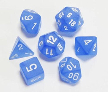 CHX 27406 Blue/White Frosted Dice 7 Count Polyhedral Dice Set