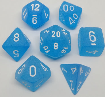 CHX 27416 Caribbean Blue/White 7 Count Polyhedral Dice Set