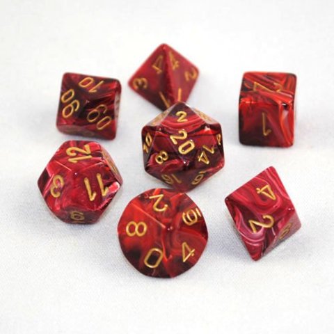 CHX 27434 Burgundy/Gold Vortex 7 Count Polyhedral Dice Set