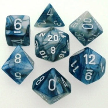 CHX 27490 Slate/White Lustrous 7 Count Polyhedral Dice Set