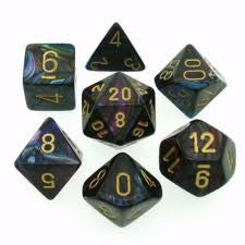 CHX 27499 Lustrous Shadow/Gold 7 Count Polyhedral Dice Set