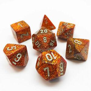 CHX 27503 Glitter Gold/Silver 7 Count Polyhedral Dice Set