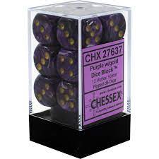 CHX 27637 Purple/Gold Vortex 12 Count 16mm D6 Dice Set